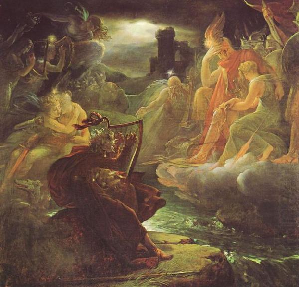 Francois Pascal Simon Gerard Ossian on the Bank of the Lora Invoking the Gods to the Strains of a Harp china oil painting image